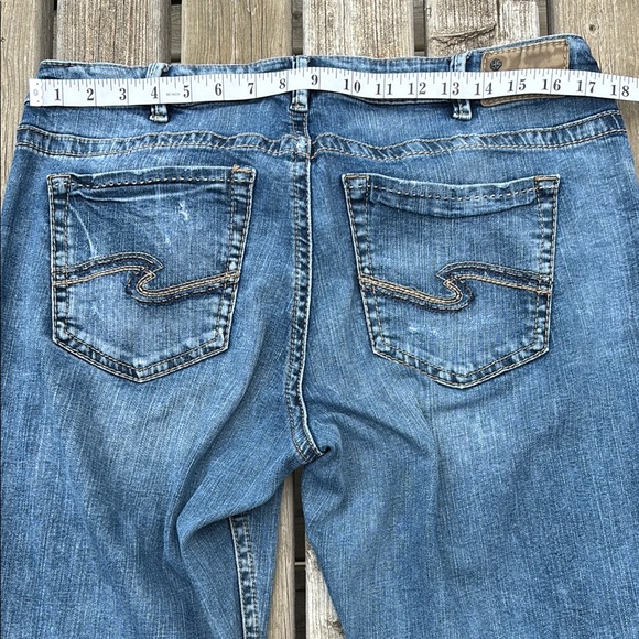 Silver Jeans Women’s Boyfriend Distressed Straight Leg Sz 14 - Picture 12 of 12